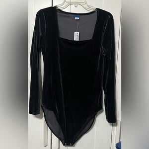Old Navy Black Velvet Bodysuit